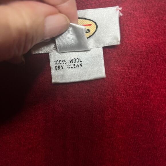 Talbots Jacket VTG Burgundy Red Wool Holiday Office Winter Open Front Pocket XL - Picture 9 of 9